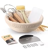 KOACKL Sourdough Bread Starter Kit, 9 Inch Round Sourdough Bread Making Tools Kit Banneton Proofi...
