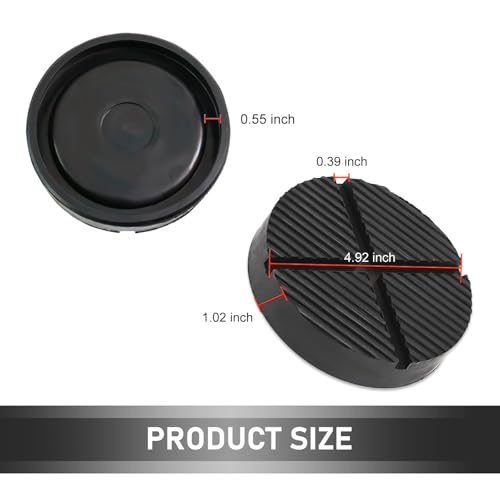 Image of Eratus Floor Jack Rubber Pad, Cross Groove Pinch Welded Side Frame Rail Protector Disc /Pad, Flexible Rubber Support Block Repair Accessories, Universal for Most Cars (Black)