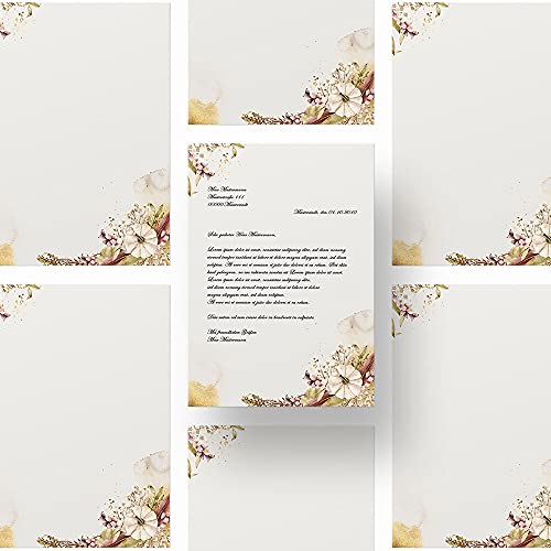 100 fogli di carta da lettera decorati GIARDINO
