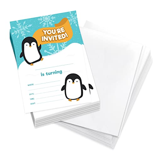 Cartes d'invitation pingouin pour inviter toute la classe facilement Lot de 25 Coastal Palm