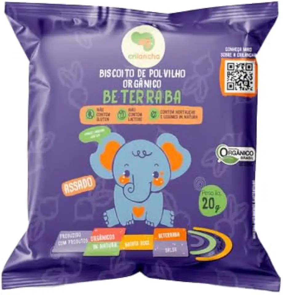 Biscoito de Polvilho Beterraba Vegano Orgânico Crilancha 20g
