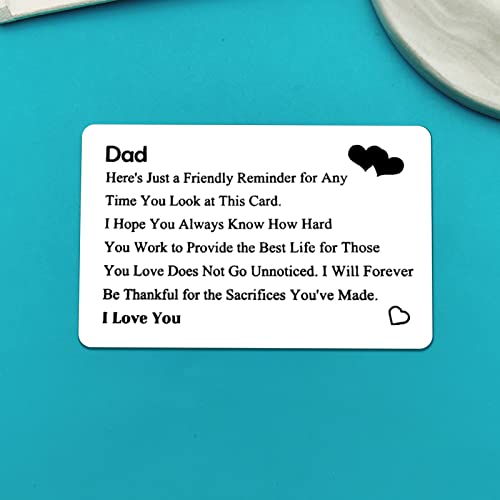 Xiahuyu Dad Gifts Fathers Day Gift Engraved Wallet Insert Card for Dad Birthday Gifts Christmas Stocking Stuffers for Dad Thanksgiving Gifts Dad Gifts from Daughter Son Kids2