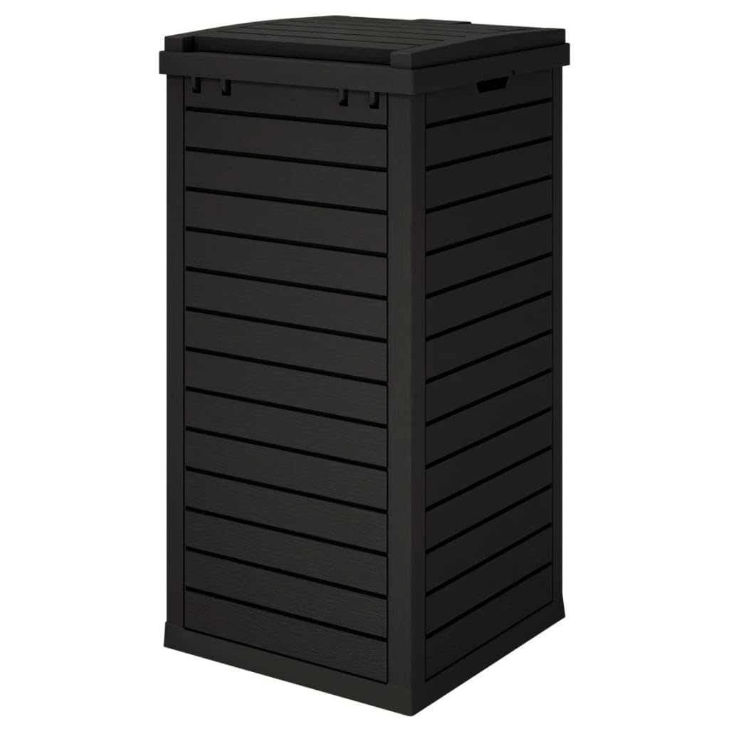 vidaXL Cestino per Rifiuti da Esterno Nero 41x41x86 cm Polipropilene