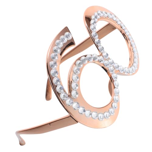 TOYANDONA Gafas de Cumpleaños Accesorio Portátil de Plástico Número 60 en Diseño Numérico para Fiestas y Sesiones de Fotos, Ideales para Viajes y Compras