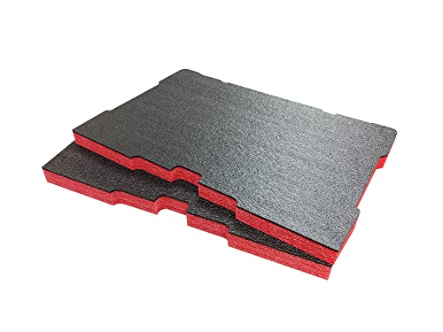 Shadow Foam Packout Small Box Inserts – Fits The Milwaukee Small Box - Cut and Peel Foam for Milwaukee Packout System | Power Tool Storage & Toolbox Organiser (Red, 30mm)