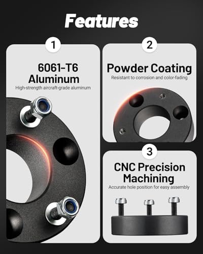 Image of EVIL ENERGY 2 inch Leveling Lift Kit Compatible with 2006-2024 Ram 1500 (4WD Only), 2005-2007,2009-2011 Dakota (2WD Only), 2 inch Front Suspension Forged Strut Spacers Black