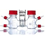 jcwwolk Microbial Electrochemical Reaction Chamber, Dual-Chamber Glass Reactor, 100-2000ml Capacity, with Proton Exchange Membrane & Tower Port, for Lab Fluid Experimentsh