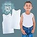 Key Chain Boys' 100% Cotton Tank Tops - 2-Pack of Comfortable Athletic Undershirts White