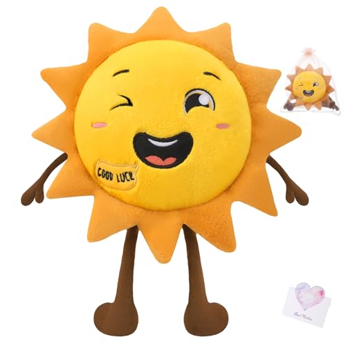 LeYoHa Good Luck Gift Sun Plush - Cute Sun Stuffed Animal, Emotional Support Stuffed Animal for Mental Health, Happiness Boost New Year Gift for Kids, 12 Inch
