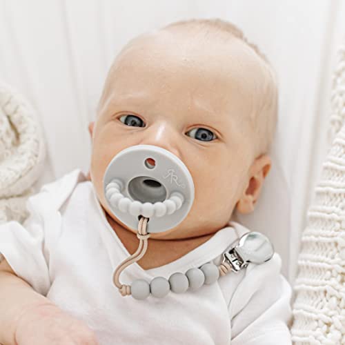 Image of Ryan & Rose Cutie PAT Pacifier Teether (Flat, Grey)