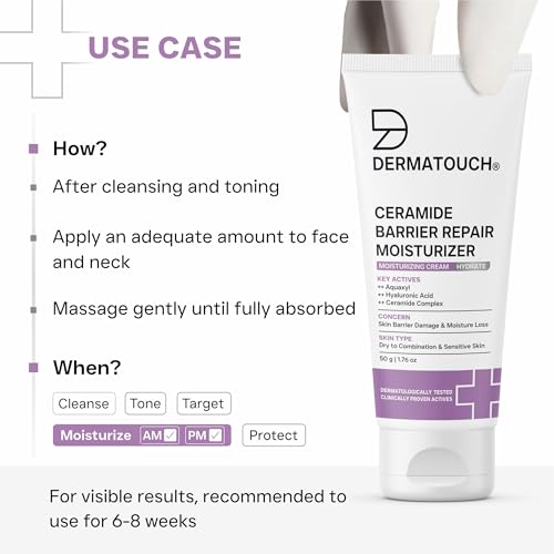 Image of DERMATOUCH Ceramide Barrier Repair Moisturizer | Deep Hydration & Barrier Support | Helps Reduce Moisture Loss | 50g