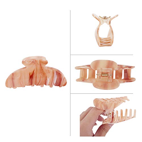 6 Pack Pink Blue Green Purple Brown Butterfly Octopus Plastic Hair Claw Clips Jaw Barrettes Grips Clamps Decorative Buns Chignon Twist Hair Up Fancy Accessories For Women Girl Thin Thick Hair #TOP2