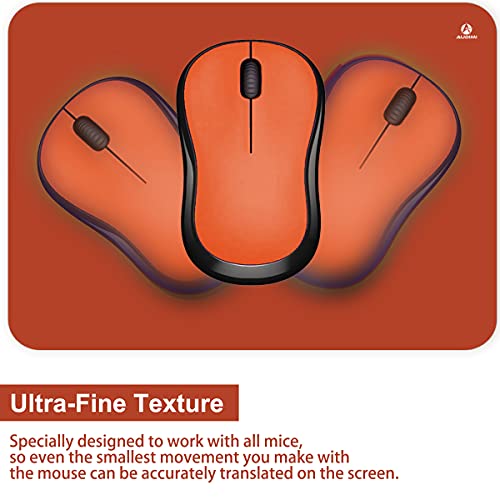 Image of Audimi Small Mouse Pad 6 x 8 Inch, Mini Mouse Pad Thick for Laptop Wireless Mouse Home Office Travel, Portable & Washable (Orange)