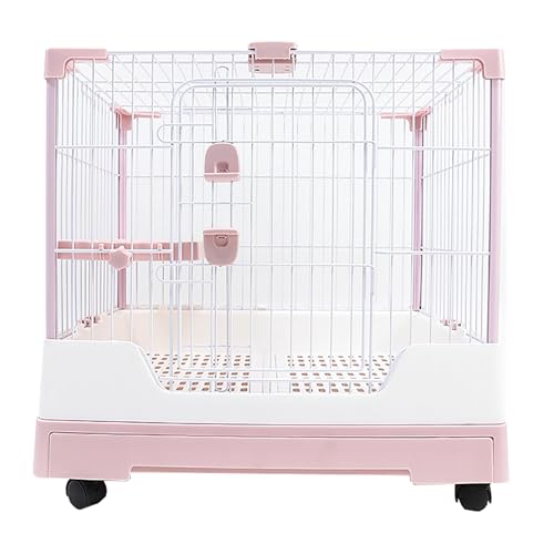 うさぎ ケージ、ハムスター ゲージ、移動便利、耐久性、通気性、組み立てが簡単、強くて耐久性がある (スタイル 3 ピンク)