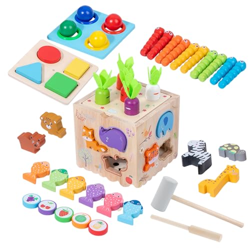 Janety 8 en 1 Juguetes Montessori, Material Didáctico Preescolar, Juguetes Didácticos para Bebés 1 2 3 4 5 Años, Juguetes...