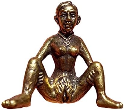 Latón Desnudo Desnudo Señora Sentada Bendición Budista Buena Suerte Amuleto Tailandia