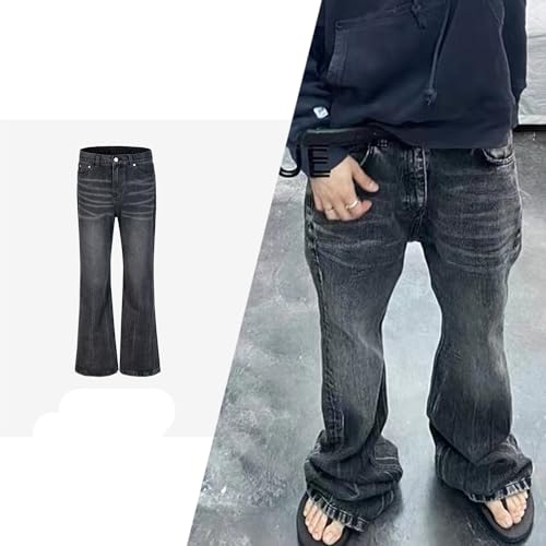 Men s and Women s Same Long Pants Washed Micro Flared Jeans2