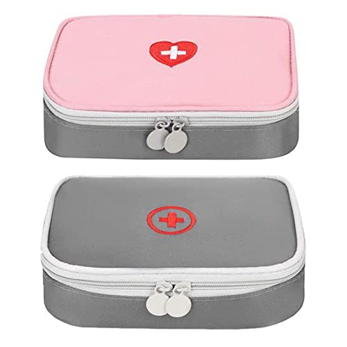 Botiquin de Primeros Auxilios,Zuzer 2PCS Kit Primeros Auxilios First Aid Kit,Primeros Auxilios Viaje Bolsa Botiquin Vacia para Oficina Hogar Deportes Viajes Senderismo Camping(14x11x4CM)