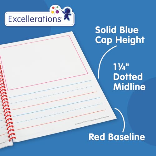 Excellerations Story and Picture Journals, Set of 10, 8.5\" x 11\", 60 Pages Each | Arts and Crafts Materials, Kids Classroom Primary Notebooks, Grades Prek, K-2 +, Classroom Essentials and Must Haves - Thumbnail 6