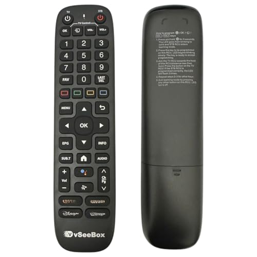 Replacement Voice Remote for VSeeBox V6 Plus with Backlit Keys