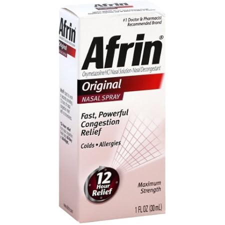 Amazon Com Afrin Original 12 Hour Decongestant Nasal Spray Squeeze Bottle 1 Oz Twin Pack Health Household