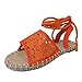 Sandalen Damen Schwarz Bequem Sommer-Kreuzriemen für Damen, rutschfest, einfarbig, flach, Strand, offener Zeh, atmungsaktive Sandalen Highheels Schuhe Damen Sexy Rot