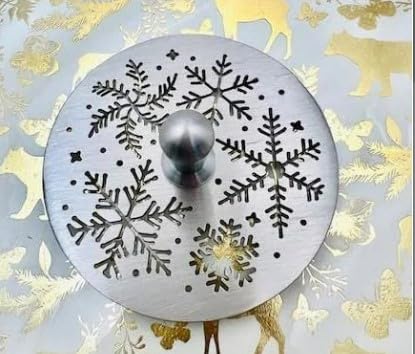 Colador para fregadero diseño copo de nieve 3.15" acero pulido miniatura 4