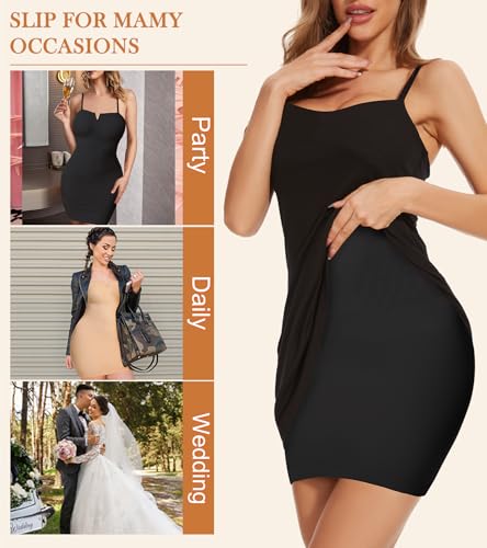 Image of Strapless Shapewear Slips for Under Dresses Full Slip Dress for Women Tummy Control Seamless Slimming Body Shaper