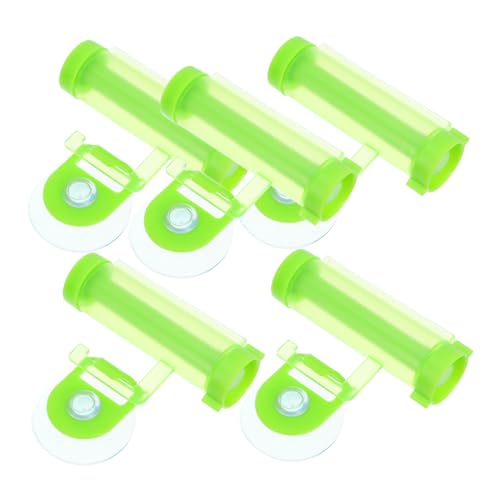 KOMBIUDA Facial Squeezer for Toothpaste 5 Pcs Rolling Suction Hook Plastic Extruder for Boys and Girls Adults Random Color