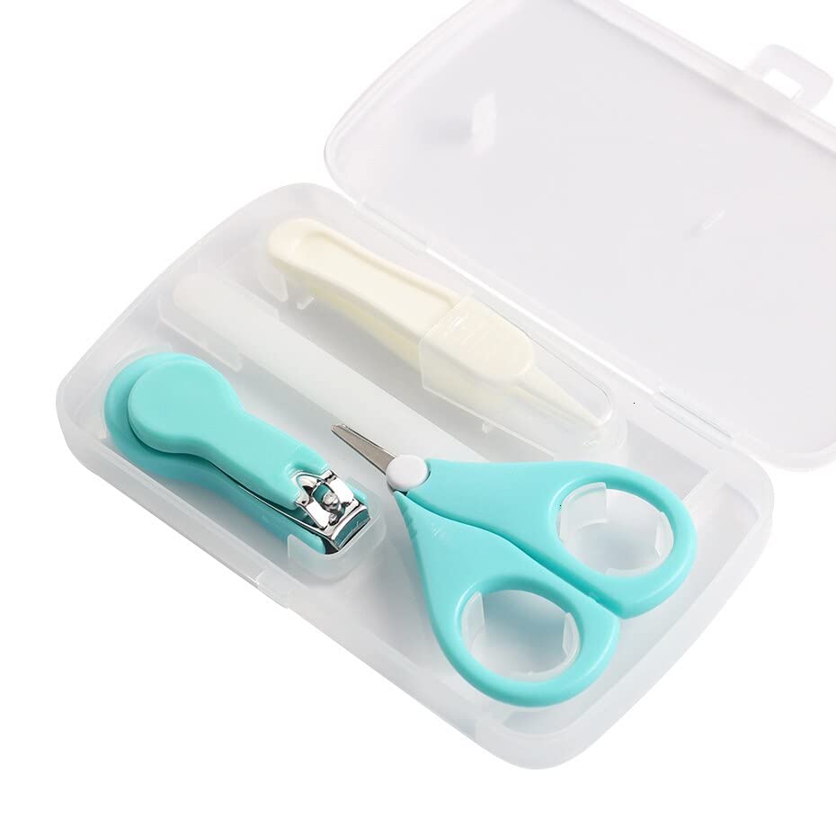 Jingle Kids Baby 4 In1 Baby Manicure Pedicure Grooming Essential Nailkit Set With Protective Case Baby Nail Clippers Scissor Nail Filer & Nasal Ear Tweezers For Newborn Infant Toddler Groming Kit (DESIGN 6)-image-48