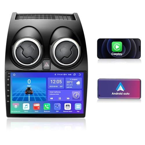 Autoradio stéréo Android 14 pour Nissan Qashqai J10 (2006-2013), 8 cœurs Navigation GPS 4G+32G avec écran Tactile de 9 Pouces, supporte Carplay Météo WiFi SWC...