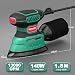 HYCHIKA Detail Sander, 140W Mouse Sander for Wood with Dust Collector & Vacuum Adapter, 13000 OPM Mini Dustless Sanding Machine, 12pcs Sandpapers, Compact Design, Model TX104