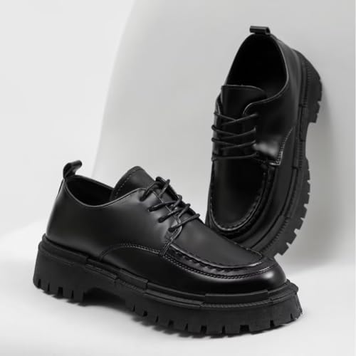 Oxford Shoes for Men,Platform Oxfords Footwear Low Heel Lace-Up Sneakers Chunky Classic Oxford,Business Work Office Dress Shoe2