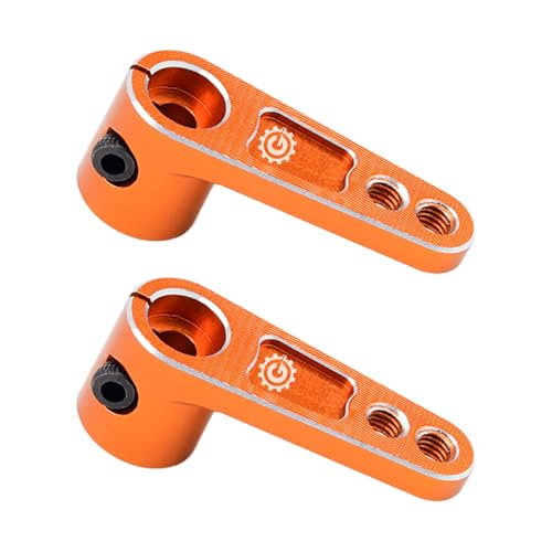 2PCS TGCWENG CNC Aluminum Alloy 25T Servo Horn 25 Teeth Steering Arm Horn Suitable with Losi Tamiya HPI HSP Redcat Axila SCX10 90046 TRX4 Etc 1/10 RC Crawler car (Brown)