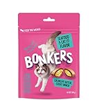 Bonkers Cat Bites, Crunchy & Soft Seafood & Eat It! Flavor Treats, Low Calorie, Training or Food Topper, 6.3 oz / 180g Resealable Bag for All Breeds and Ages