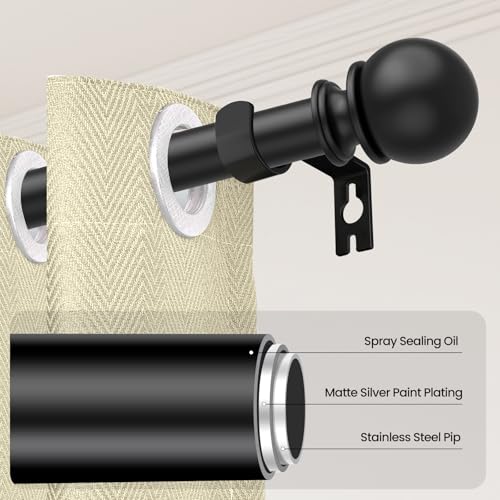 Varões de cortina para janelas de 66 a 120 polegadas – conjunto de hastes de cortina de metal resist