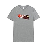 Pampling Maglietta a Maniche Corte, 85% Cotone, Abbigliamento Unisex per Uomo e Donna, Serigrafata con Girocollo e vestibilità Regolare, Colore Grigio (Kit Cat, M)