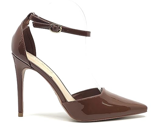 Anne Michelle Women's Pointed Toe Ankle Strap High Heel Stiletto Pumps Shoes2