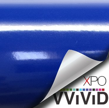 VViViDXPO Glossy Dark Navy Blue Vinyl Car Wrap Film DIY Easy to Install No-Mess Decal (1ft x 5ft)