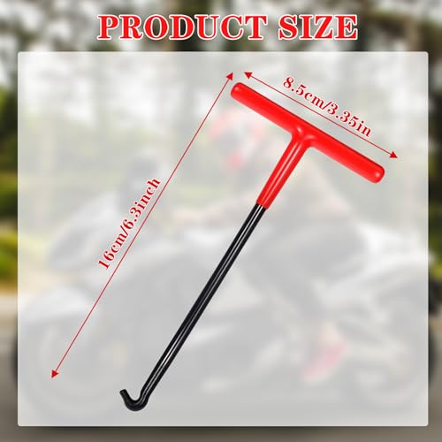 LIQWEI 2 Pcs Exhaust Spring Puller Tool, Spring Removal Tool Motorcycle Exhaust Springs Hook, T Shaped Rubber Handle Handle for Motorcycle Vehicle Springs Removal