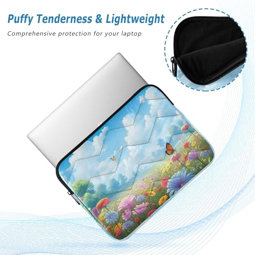 Funda para portátil 13-14 pulgadas flores y mariposas miniatura 5