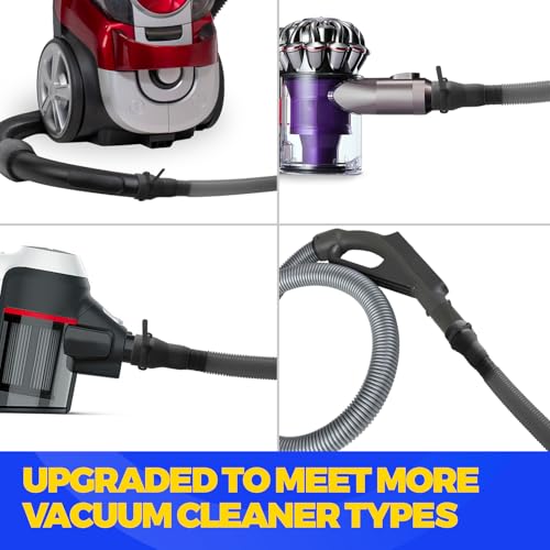 Image of Holikme Dryer Vent Cleaner Kit, Vacuum Hose Attachment, 2-Piece, Black