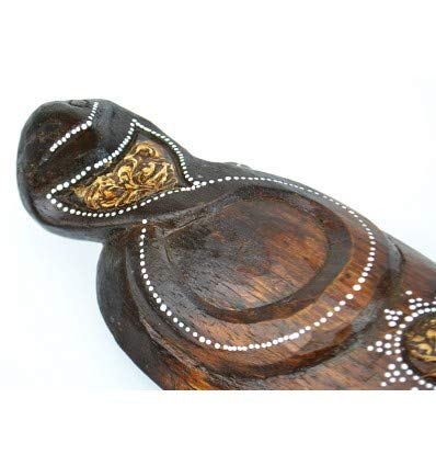 Maschera in legno 30 cm – Motivo Cobra – Decorazione Etnica Chic stile africano.