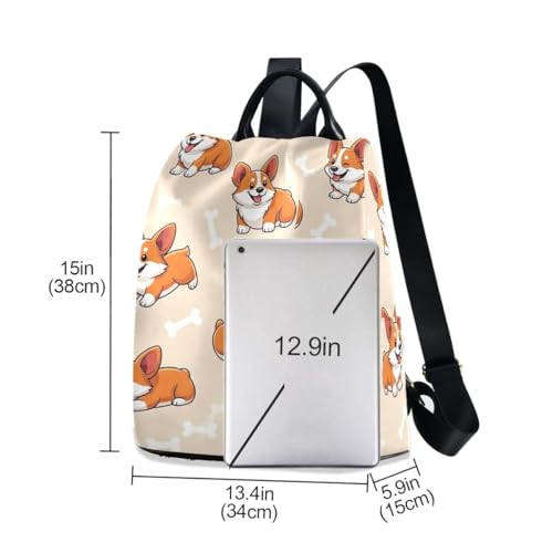Mochila de perro beige con cremallera trasera antirrobo para mujer 3