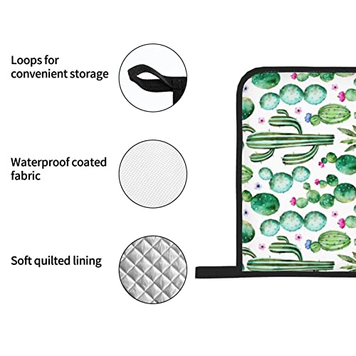 Yiftd Oven Mitts And Pot Holders Sets Of 4 Cactus Plants Washable Kitchen Gloves Waterproof Oven Gloves And Hot Pads For Baking Cooking Grilling Bbq #TOP4