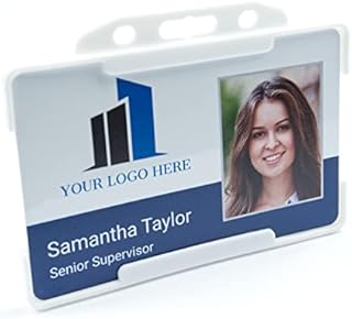 Personalised Photo ID Card and Business Logo with Card Holder and Lanyard. Customise. Staff Nurse Teacher Security Company. Many Colour Options