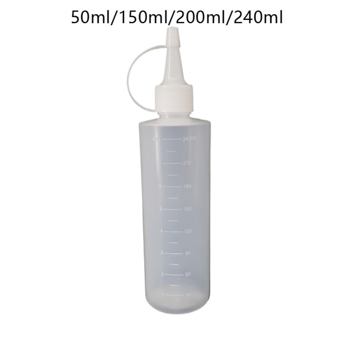 Ketchup Spender Gebänderte Scharfe Öffnung, Transparente Kunststoff-Flüssigkeitsquetschflasche, Soßenflasche, Quetschsoßenflasche, 5-teiliges Set Ölflasche(50ml)