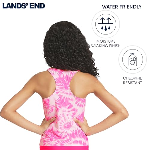 Image of Lands' End Girls' UPF 50+ Swim Bikini Bottom and Racerback Tankini Set