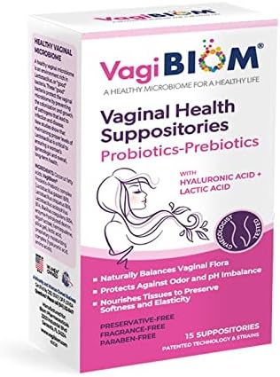 VagiBiom Lactobacillus Crispatus Suppository 3-in-1 Benefits- Microbiome Flora balance, Odor Control and Enhanced moisturization for vaginal dryness due to Menopause; Balance and Nourishes Healthy Lactobacillus Flora; Paraben-Free Preservative-Free, Vegan Natural