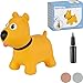 Produktbild Hoppimals Tootiny Hüpfende Hund Space Hopper für Kinder - Hüpftier ab 1 Jahr und älter - Verpackt im Geschenkkarton, inklusive Pumpe - Reiten auf aufblasbaren Tieren, Baby-Hüpfer  GELB
